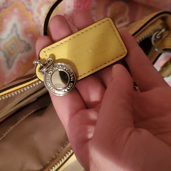 Brown and Yellow Coach Handbag - Picture 7 of 8